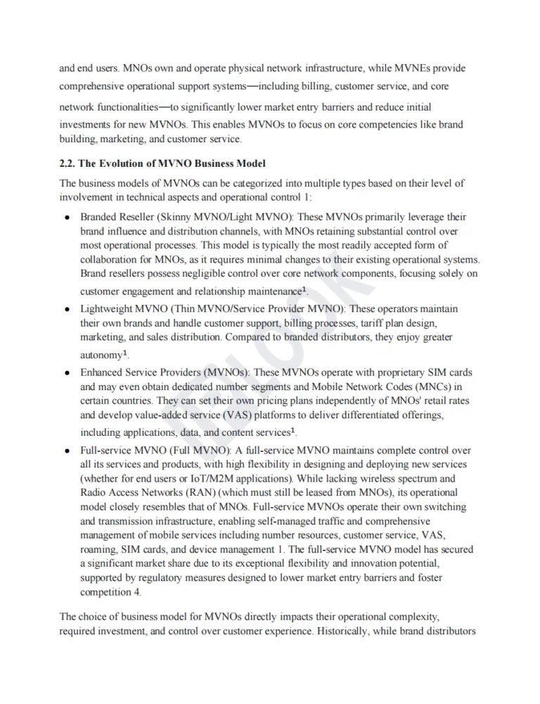 Market Analysis of Mobile Virtual Network Operators in Africa, the Middle East, and Europe 2