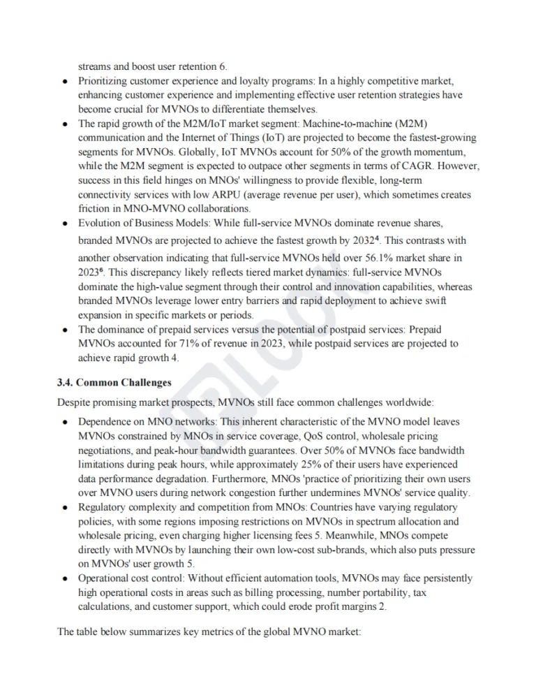 Market Analysis of Mobile Virtual Network Operators in Africa, the Middle East, and Europe 5