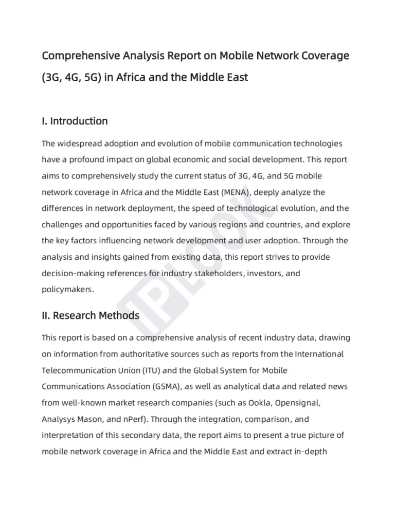 Mobile Network Coverage in Africa and the Middle East 1