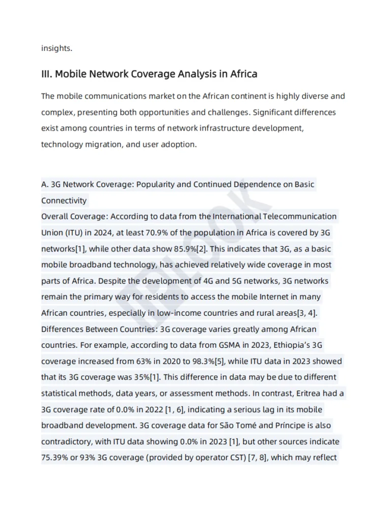 Mobile Network Coverage in Africa and the Middle East 2