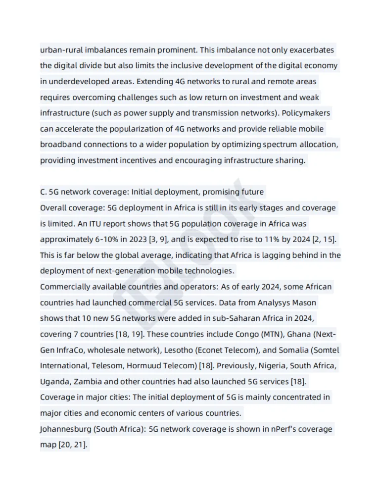 Mobile Network Coverage in Africa and the Middle East 5